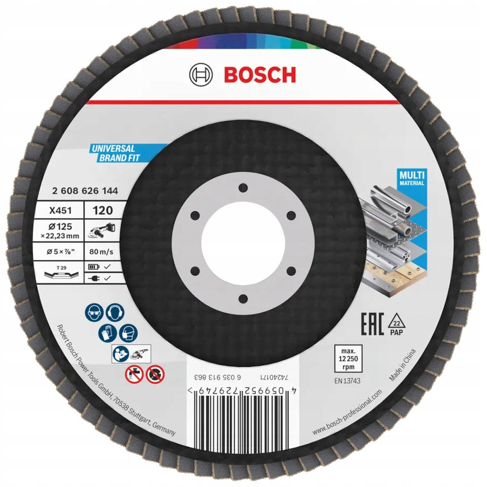 Bosch X451 tarcza listkowa P120 125x22,23 mm do metalu i spawów