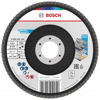 Bosch X451 tarcza listkowa P120 125x22,23 mm do metalu i spawów