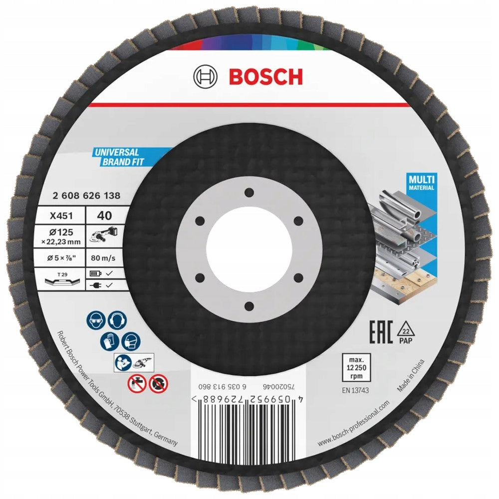 Bosch X451 tarcza listkowa P40 125x22,23 mm do metalu i stali