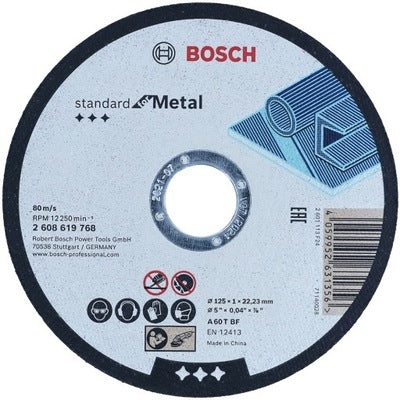 Bosch tarcza tnąca metal 125 mm 1,0mm 100 szt do szlifierki kątowej w zestawie