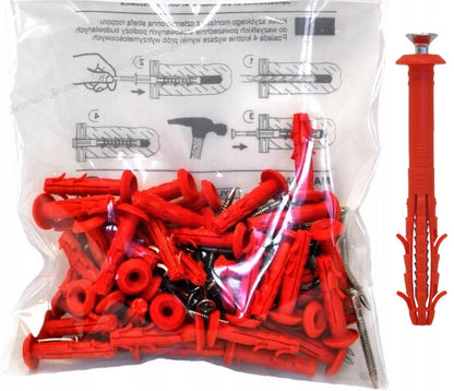 STARFIX kołki rozporowe 6 mm 40 mm 40 szt do betonu i cegły montaż