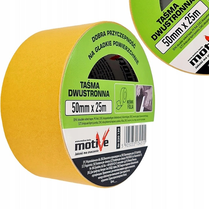 Taśma dwustronna wzmocniona 50mm / 25m MOTIVE